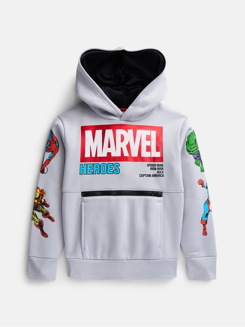 Marvel Heroes Little Boys and Big Boys Zipper Fleece Hoodie, Sizes 4-18 | Walmart (US)