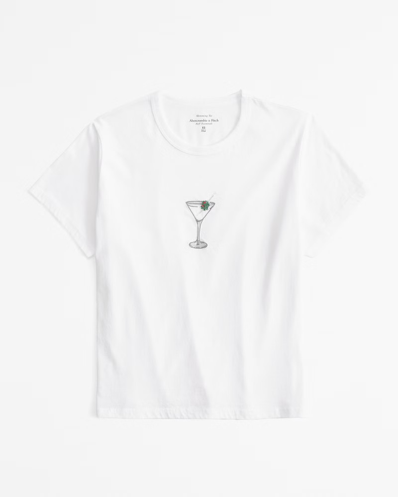 Women's Short-Sleeve Martini Graphic Skimming Tee | Women's Tops | Abercrombie.com | Abercrombie & Fitch (US)