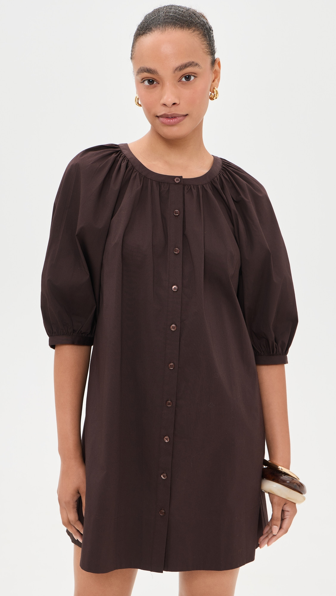 STAUD Vincent Mini Dress Earth XS | Shopbop