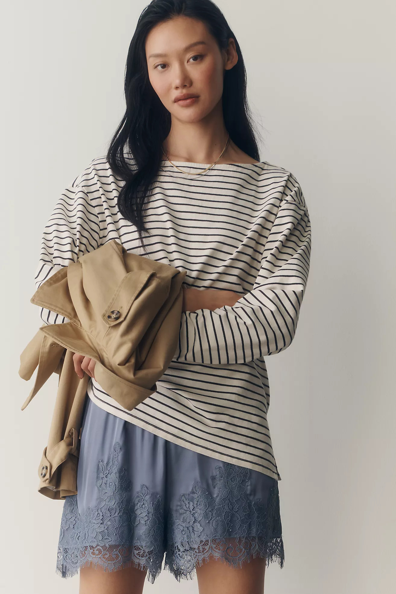 Maeve Greer Cotton Relaxed Long-Sleeve Top | Anthropologie (US)