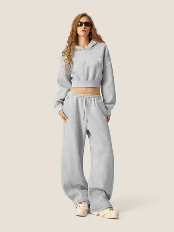 Cloud Essential Fleece Cropped Pullover Hoodie Set | Nordstrom