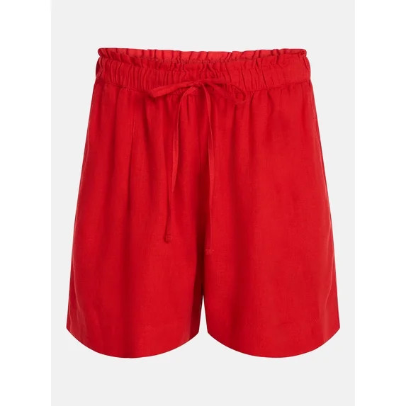 Time and Tru Women's Linen Blend Shorts, Sizes XS-XXXL | Walmart (US)