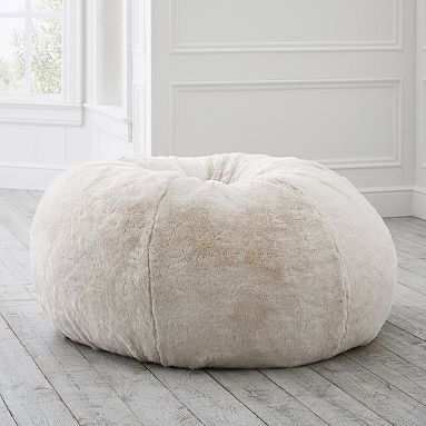 Ivory Polar Bear Faux-Fur Bean Bag Chair | Pottery Barn Teen | Pottery Barn Teen