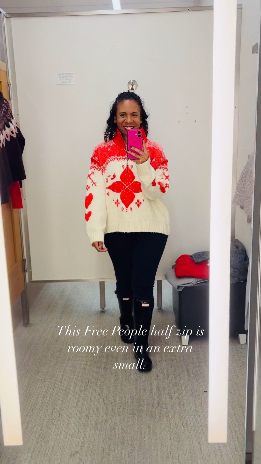 Free People Mythical Half-Zip Pullover (XS/tp) in Vanilla Scarlet Comb ❄️

This pullover is roomy even in an XS, making it perfect for layering over tees or under jackets. The subtle fair isle-inspired pattern gives it a cozy, winter-ready feel — ideal for ski trips, holiday outings, or chilly weekend adventures.

A festive neutral with just the right pop of pattern!
✨ Shop this pullover + similar cozy winter layers below

#LTKWinterStyle #CozyOutfits #FreePeople #WinterLayers #TryOnHaul

#LTKCyberWeek #LTKSeasonal #LTKGiftGuide