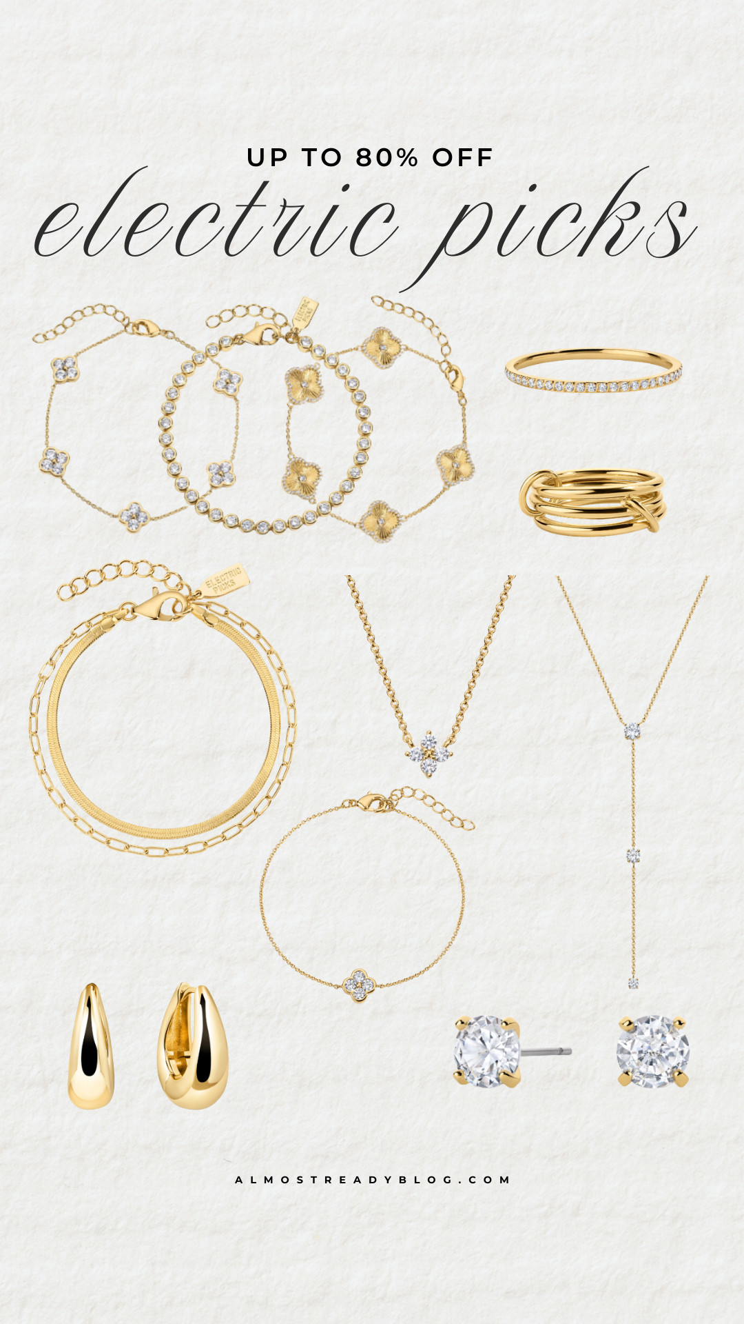 Electic Picks up to 80% off.

trending jewelry, bracelets, necklace, earrings, amanda west, almost ready blog 

 