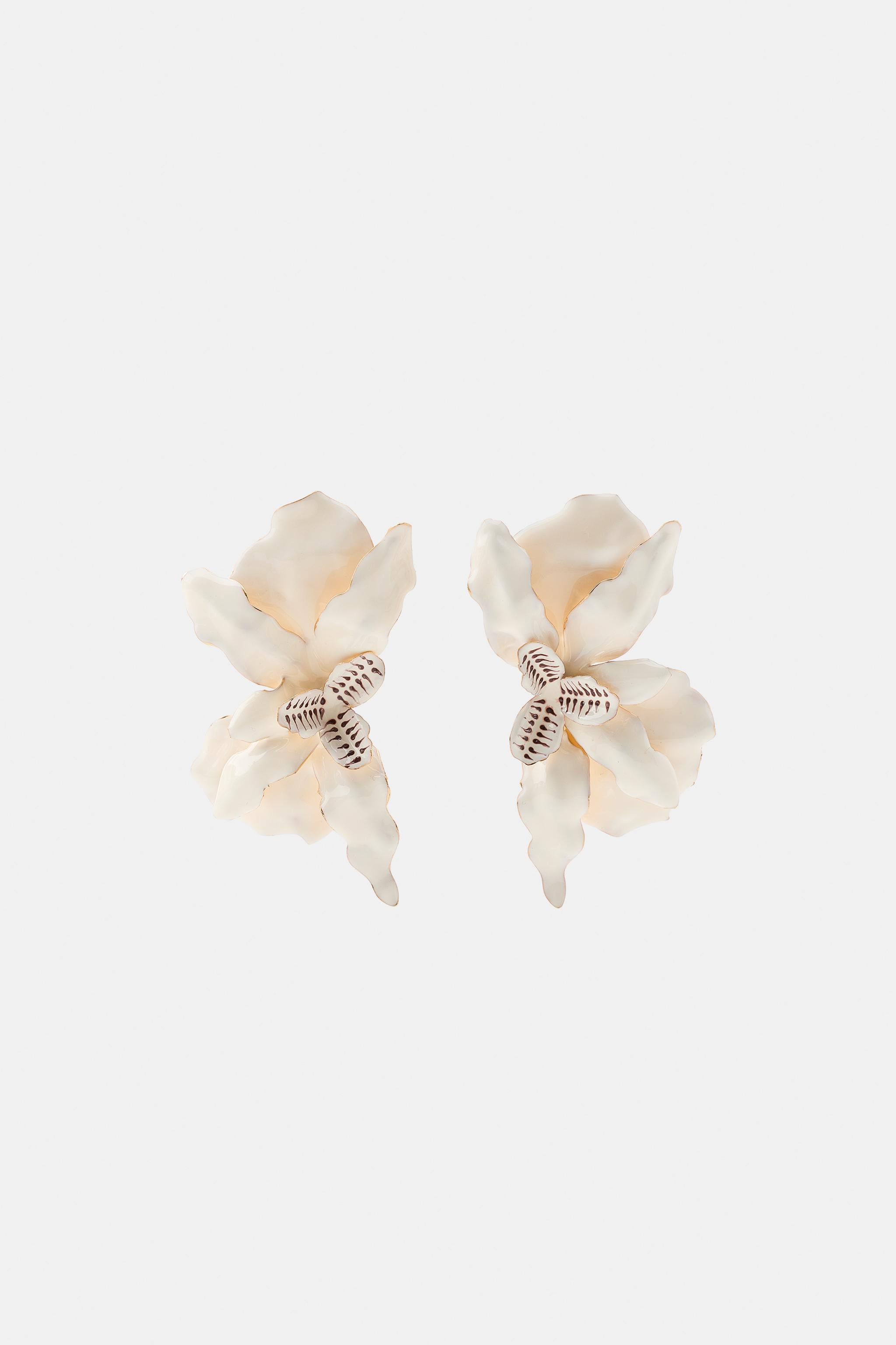 MAXI FAN FLOWER EARRINGS | Zara US