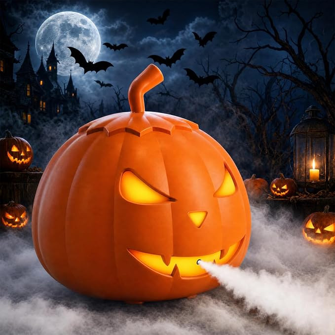HOPOCO Halloween Pumpkin Fog Machine with 12 LED Colors & 4 Light Modes | Amazon (US)