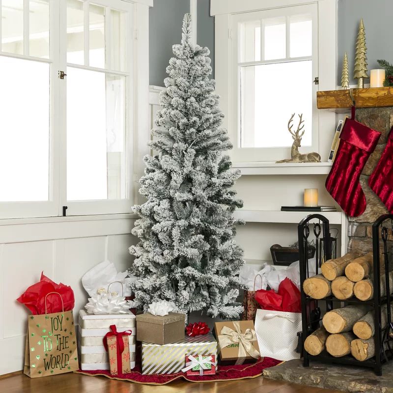 Flocked Pine Artificial Christmas Tree | Wayfair North America