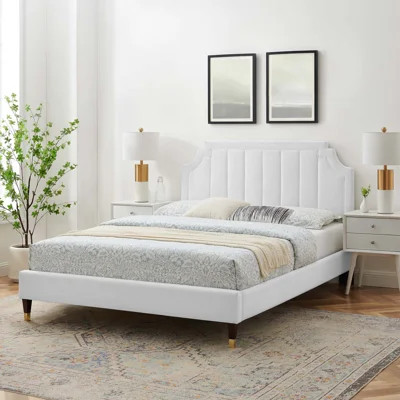 Sienna Performance Velvet Platform Bed | Wayfair North America