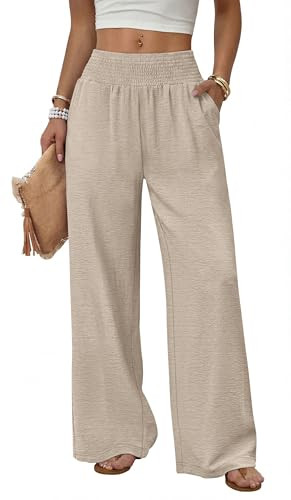Sampeel Wide Leg Pants Woman High Waist Trousers with Pockets Casual Lounge | Amazon (US)