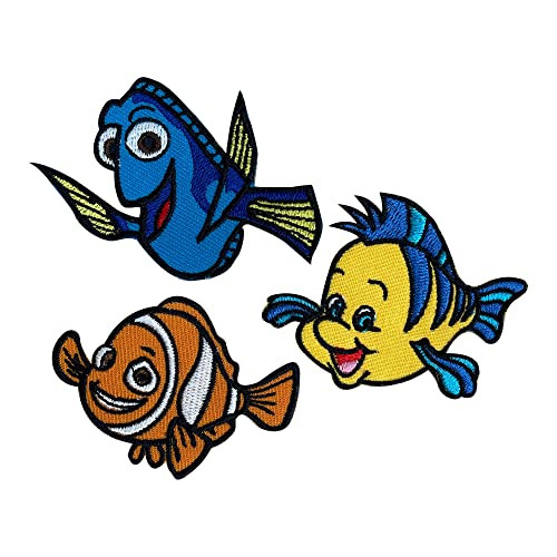 Octory 3 PCS Finding Nemo Iron On Patches for Clothing Saw On/Iron On Embroidered Patch Applique for Jeans, Hats, Bags | Amazon (US)