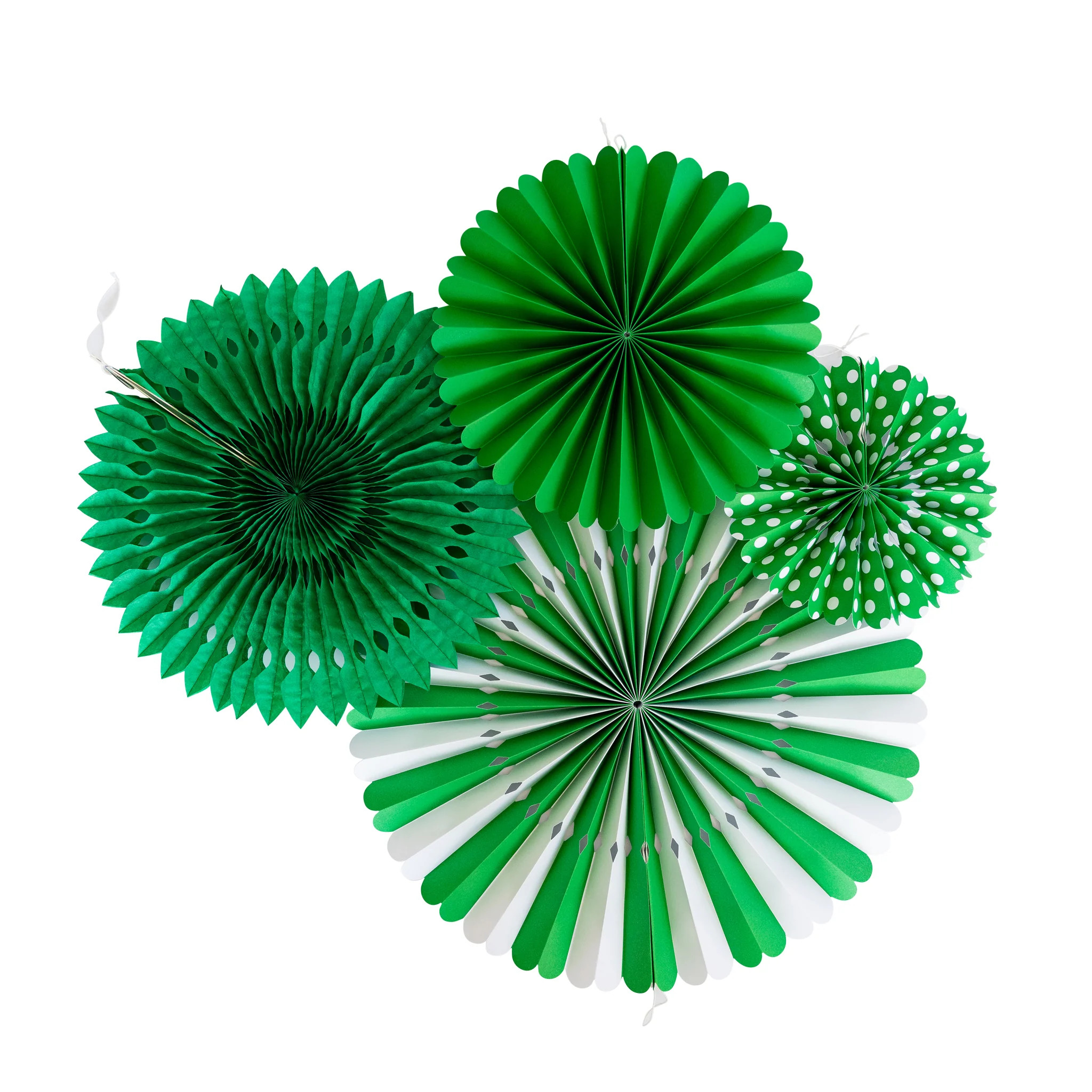Green and White Party Fan Set | My Mind's Eye