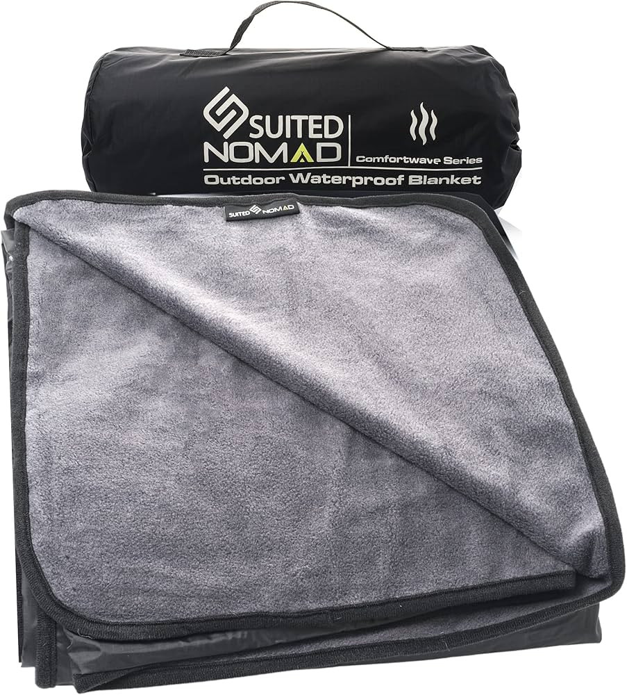 SUITEDNOMAD Large Waterproof Outdoor Stadium Blanket, Windproof and Warm Extra Thick Fleece or Qu... | Amazon (US)
