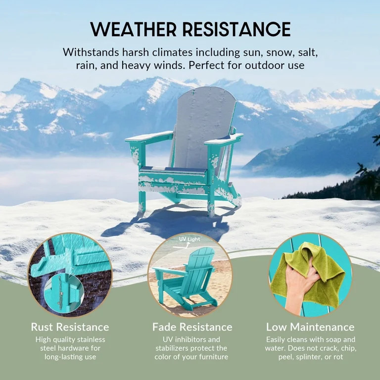 (2 pack) WestinTrends Malibu Outdoor Folding HDPE Adirondack Deck Chair - Patio & Outdoor Lounge,... | Walmart (US)