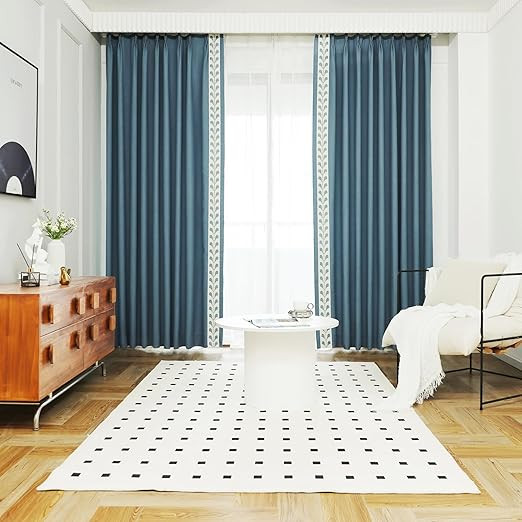 VisionaryHomeDesign Cotton Linen Solid Curtains, Thermal Insulated Room Darkening Customized Wind... | Amazon (US)