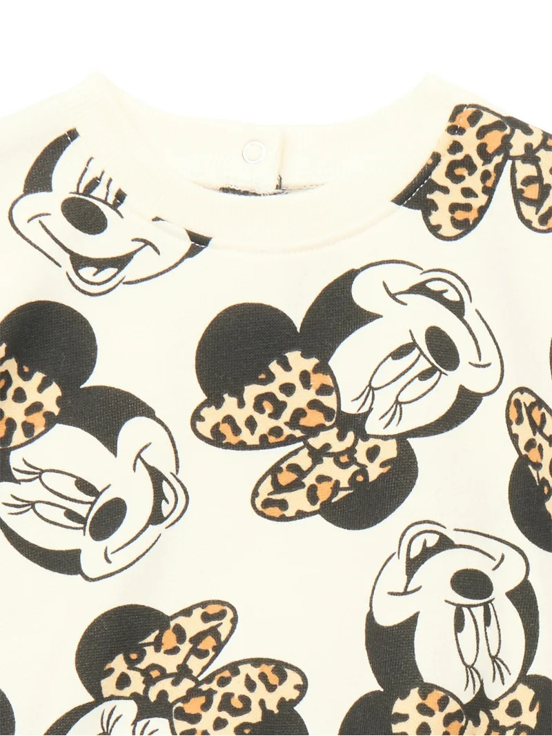 Minnie Mouse Baby Girls Print Sweatshirt and Flared Leggings, 2-Piece, Sizes 0M-24M | Walmart (US)