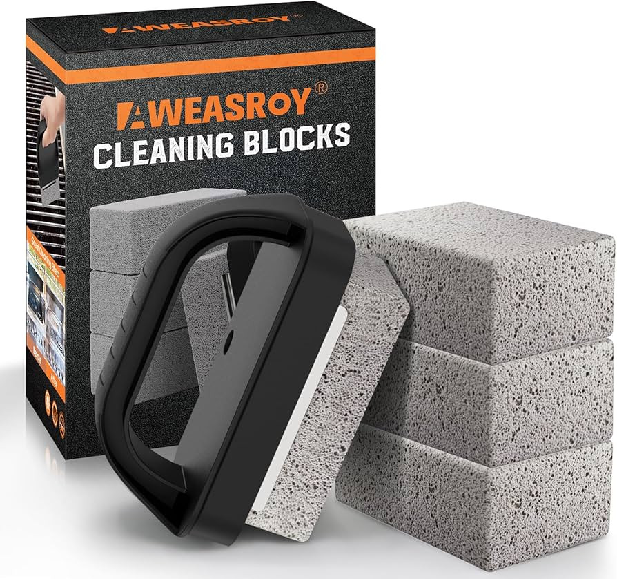 Heavy Duty Grill Cleaner, Grill Cleaning Bricks with Handle, Pumice Griddle Cleaning Stone Removi... | Amazon (US)