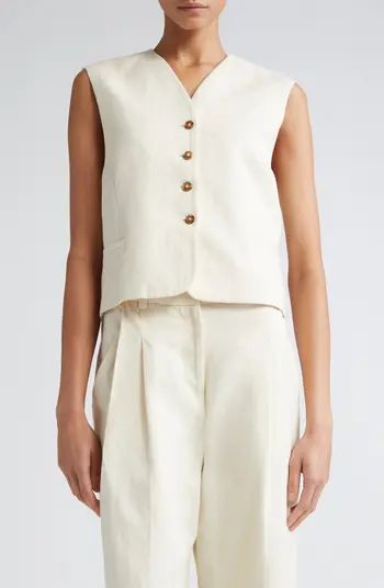 Loulou Studio Cotton & Linen Vest | Nordstrom | Nordstrom