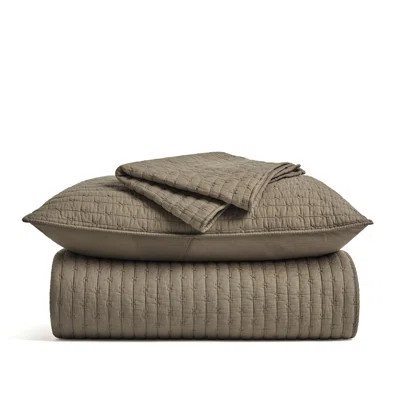 Stonewashed Crinkle Cotton Box Stitch Quilt Set | Joss & Main