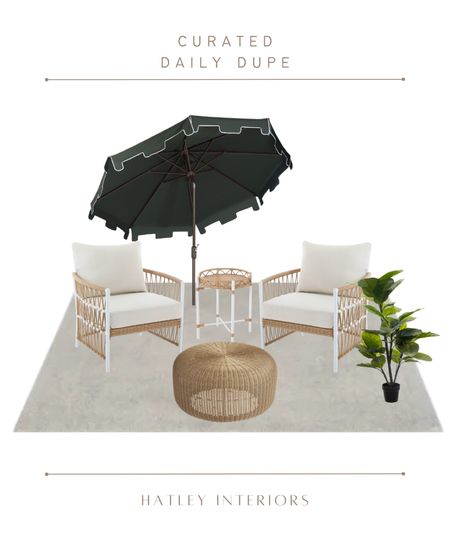 how i’d style today’s daily dupe! 

outdoor patio decor, outdoor furniture, outdoor patio set, balcony furniture, balcony decor, walmart patio set, wicker outdoor furniture, outdoor umbrella 

#LTKunder100 #LTKsalealert #LTKhome