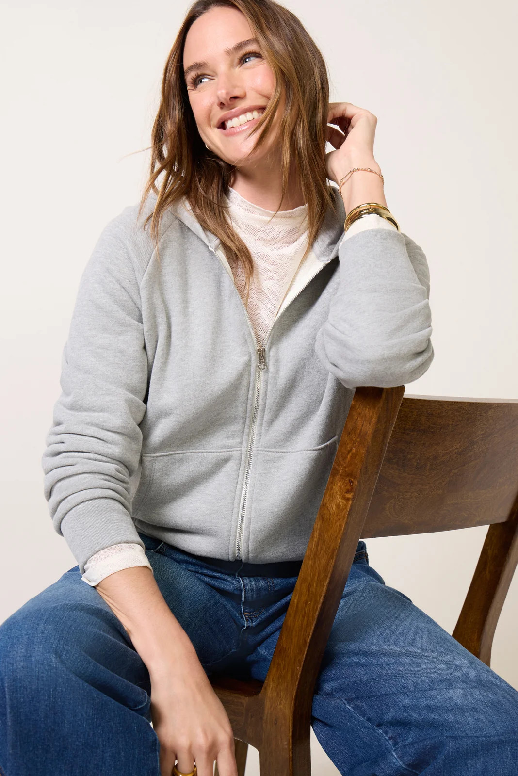 Heritage Zip Up Sweatshirt | Evereve