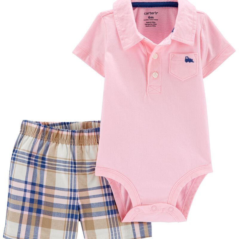 2-Piece Polo Bodysuit & Short Set | Carter's