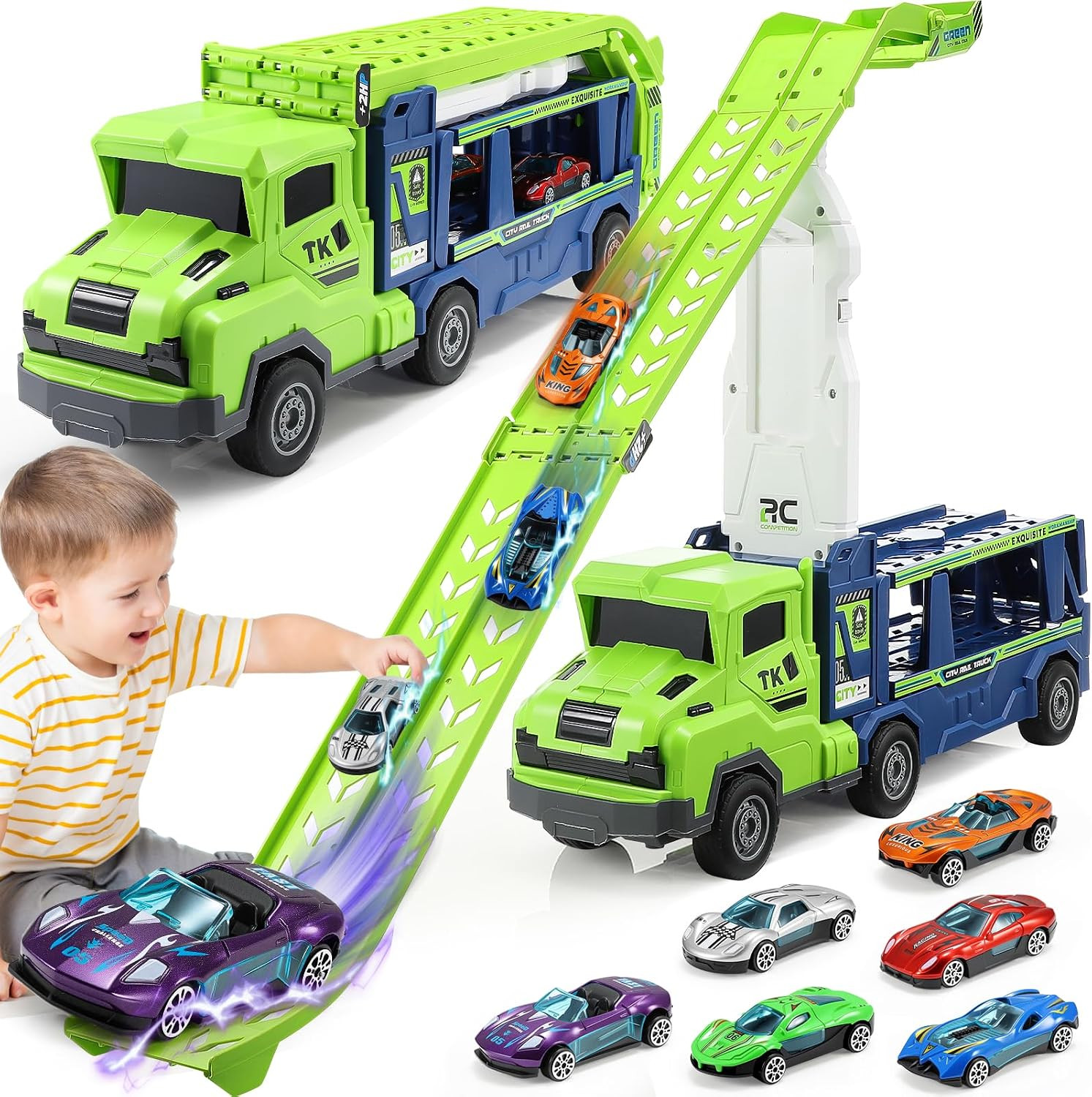EUTOYZ Toys for 3 4 5 6 Year Olds Boy, Toy Cars for Boys Toys Age 3-5 Birthday Easter Gift for 3-5 Year Olds Boys Car Race Track with 35 inch Race Track Toddler Toy Car | Amazon (UK)