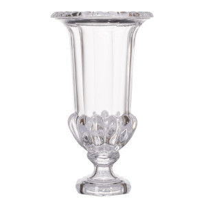 Livie Urn Ornate Glass Vase - 14.75" - Clear | Christmas Central