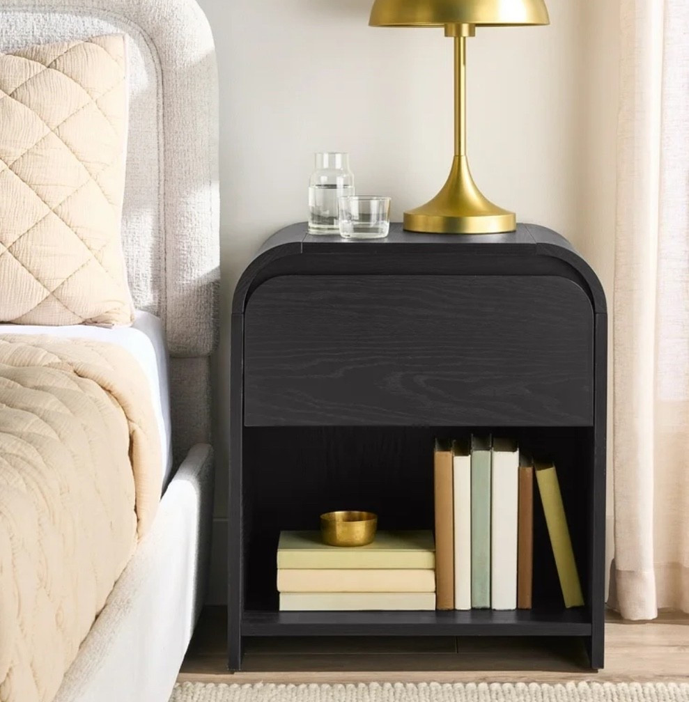 This gorgeous nightstand is trending right now. This is a must have. 
#nightstand 
#bedroom 
#black 

#LTKHome #LTKHoliday #LTKSaleAlert