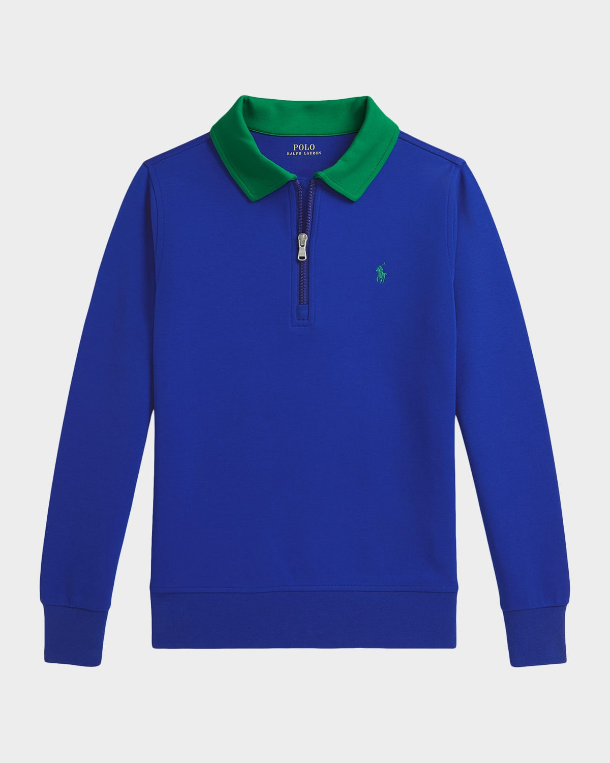 Boy & apos;s Double-Knit Collared Sweatshirt | Neiman Marcus