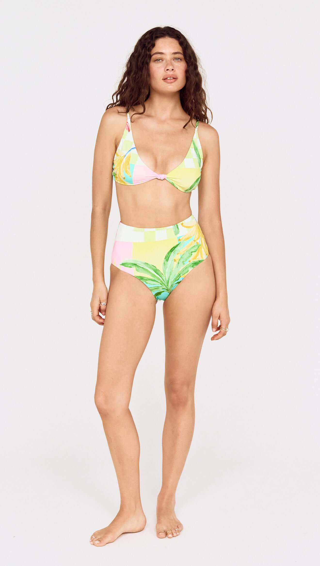 Palm Print High Waisted Bikini Bottom | MINKPINK (Global)
