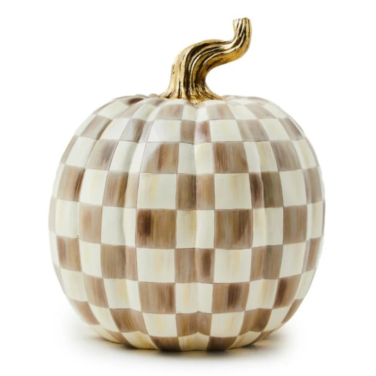 MacKenzie Childs Mocha Check Pumpkin, Large | Waiting On Martha Home