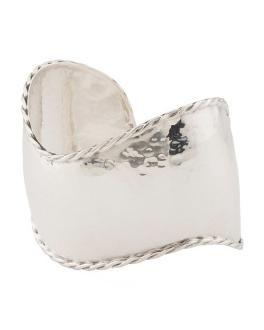 Made In Mexico Sterling Silver Hammered Abstract Cuff | TJ Maxx
