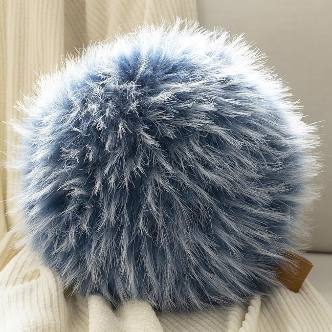 Ashler Plush Round Pillows, Ball Throw Pillow with Handle, Faux Fur Luxury Soft Decorative Cushio... | Amazon (US)