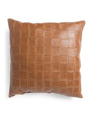 Made In Usa 22x22 Leather Look Pillow | TJ Maxx