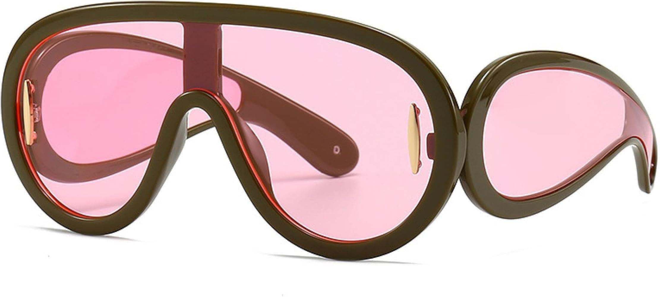 Oversized Women Sunglasses Trending Men One-piece Mirror Uv400 | Amazon (US)
