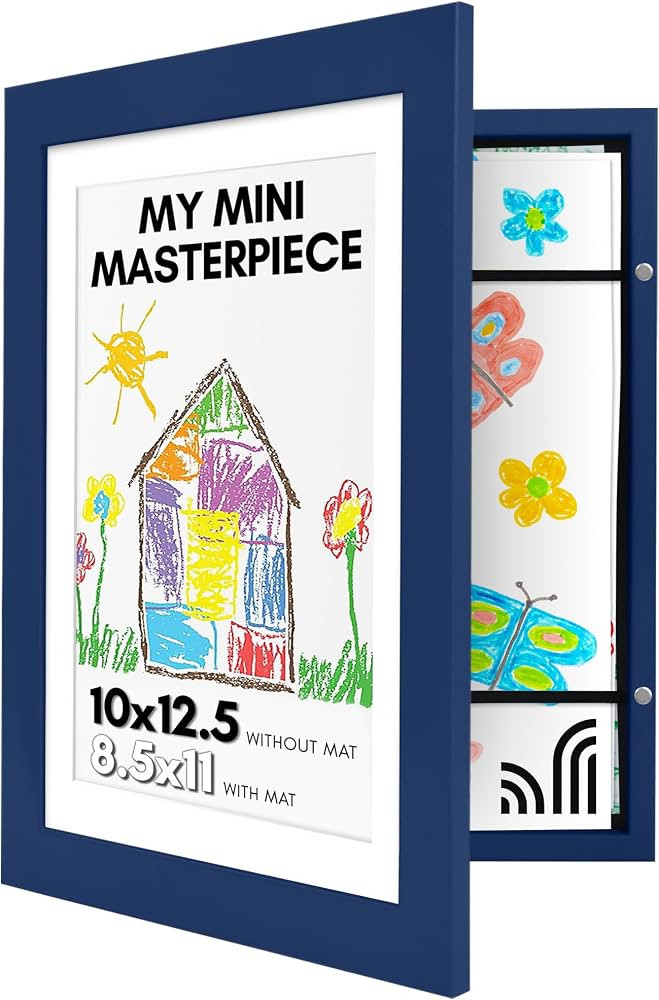 Americanflat 10x12.5 Kids Art Frame - Front Loading Picture Frame - Use as 8.5x11 Frame with Mat ... | Amazon (US)