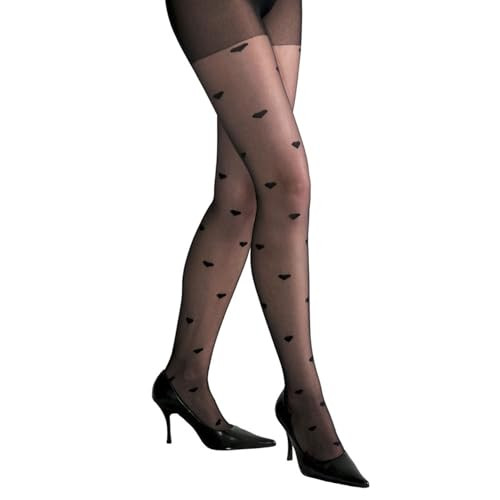 Meia Calça Fio 15 Fina Desenhada Modelo Coração Tamanho Único 38/40 | Amazon (BR)