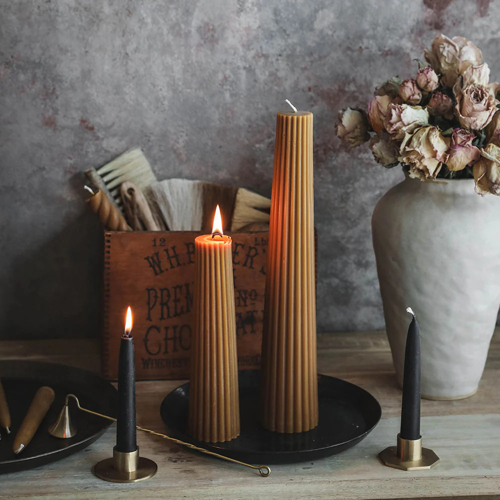 Beeswax Fluted Pillar Candle | Roan Iris