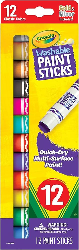 Crayola Quick Dry Paint Sticks (12ct), Washable Paint Set for Kids, Arts & Crafts Supplies, Multi... | Amazon (US)