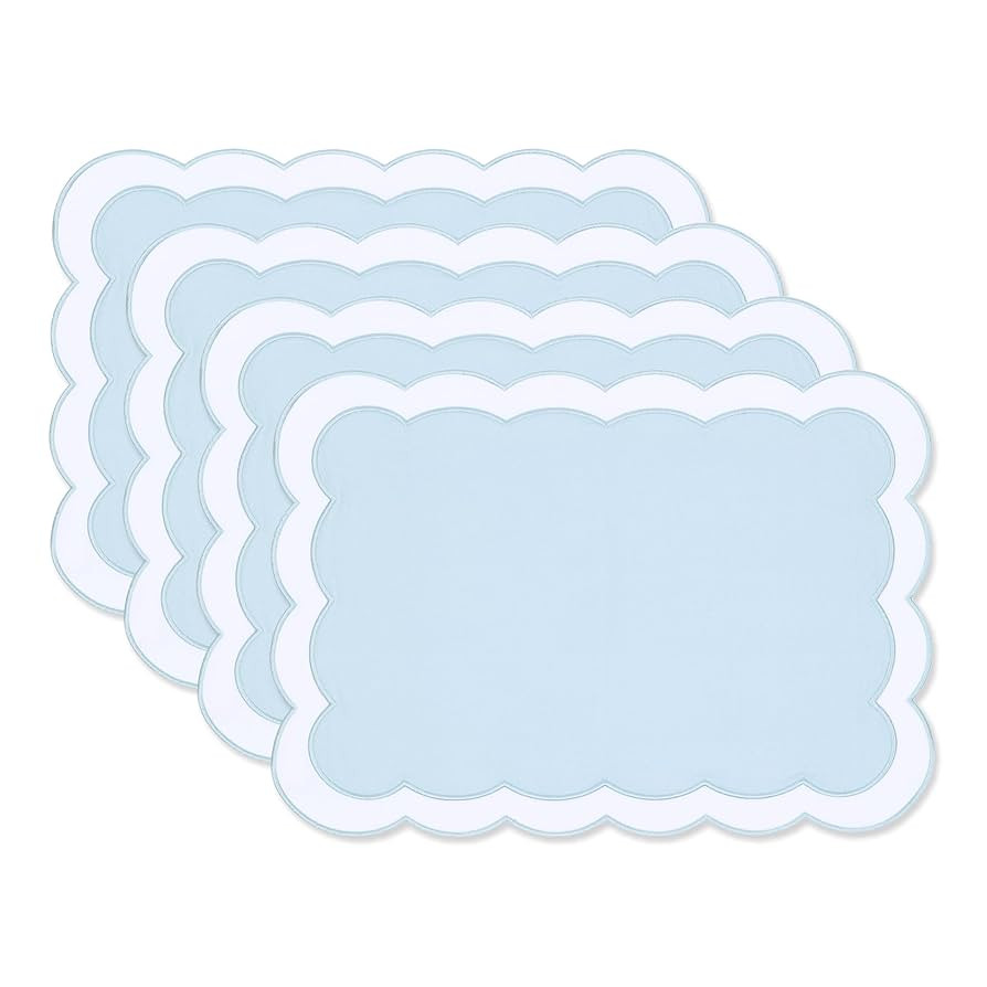 Hofdeco Premium Coastal Patio Indoor Outdoor Placemat Set of 4, 14"x19" Double-Layered, Waterproo... | Amazon (US)