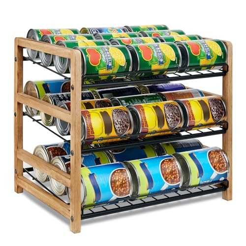 DGWJSU Can Organizer for Pantry 3-Tier, Can Storage Organizer Pantry, Soda Can Organizer, Holds up to 36 Cans Holders for Pantry, Cabinet, Countertop, Carbonized Brown | Amazon (US)