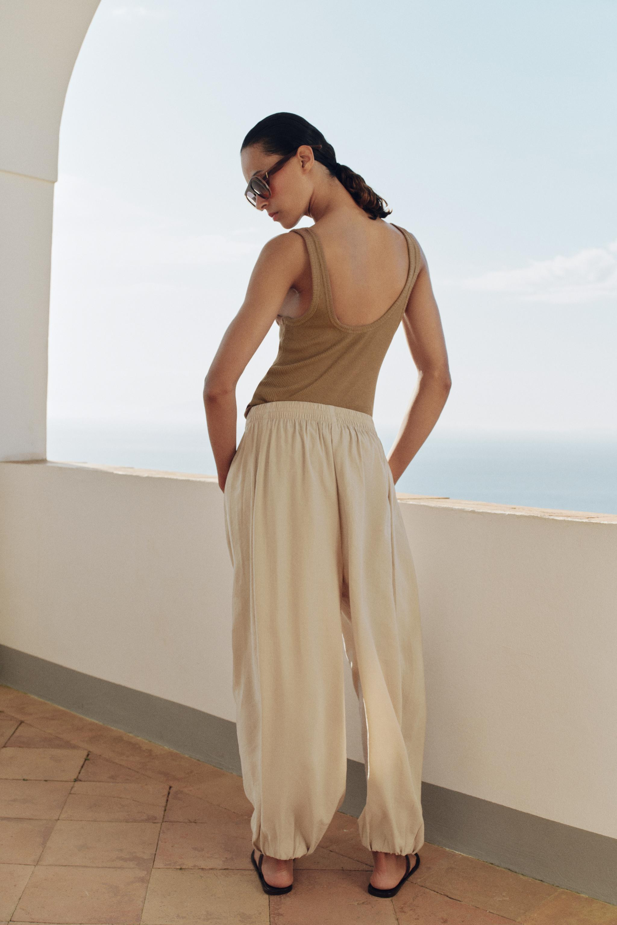 ELASTIC WAIST BALLOON PANTS | Zara US