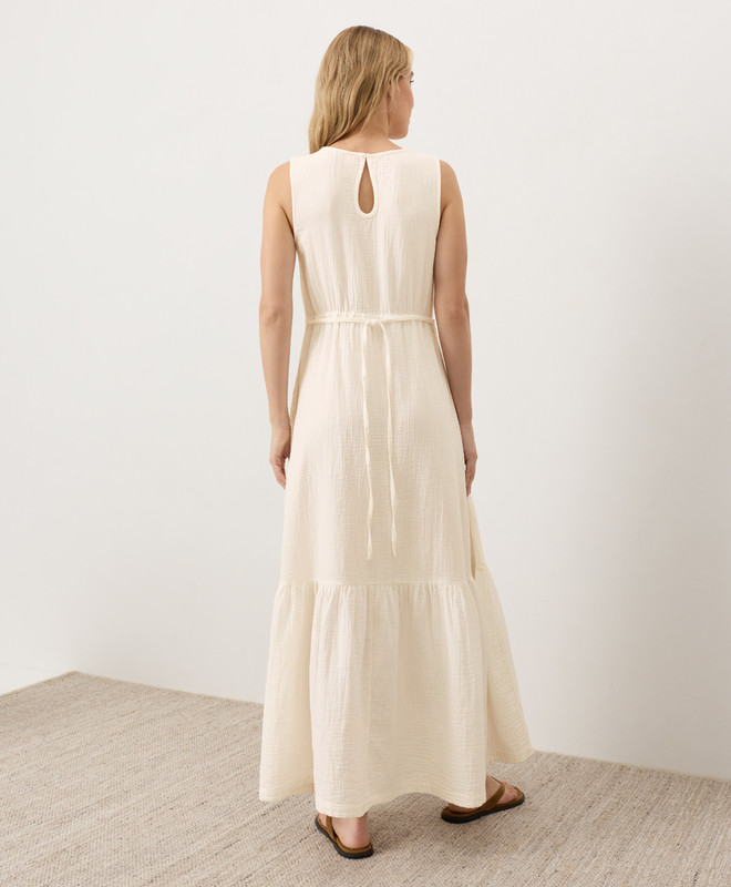 Organic Coastal Double Gauze Beach To Brunch Dress | Pact Apparel