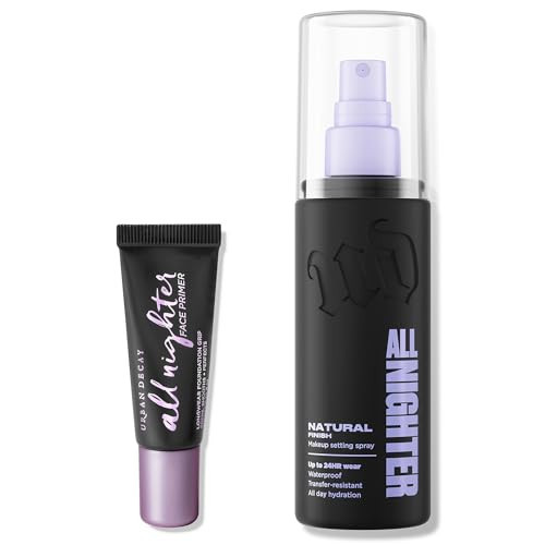 Urban Decay All Nighter Face Primer and Natural Finish Setting Spray Travel Bundle - All Nighter Waterproof Setting Spray (1 Fl Oz) for Transfer-Resistant Makeup + Makeup Primer (0.28 fl oz) | Amazon (US)