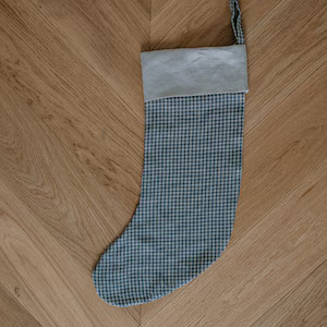 Linen Christmas Stocking With a Cuff. Zero-waste. Christmas Gift. Christmas Stocking in Gingham a... | Etsy (US)