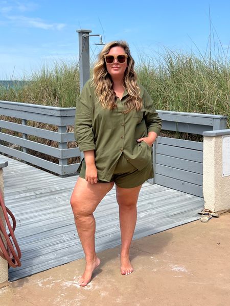 Trying plus size matching sets from IN'VOLAND on Amazon! 

I got this olive green shorts and button up set in a size 22W as well and it fits perfect — may want to even size up two!

#LTKStyleTip #LTKSeasonal #LTKPlusSize