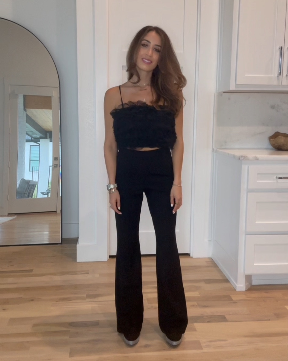 Tulle top pants for petites size xxsp holiday outfit NYE parties holiday parties 

#LTKfindsunder100 #LTKsalealert #LTKfindsunder50