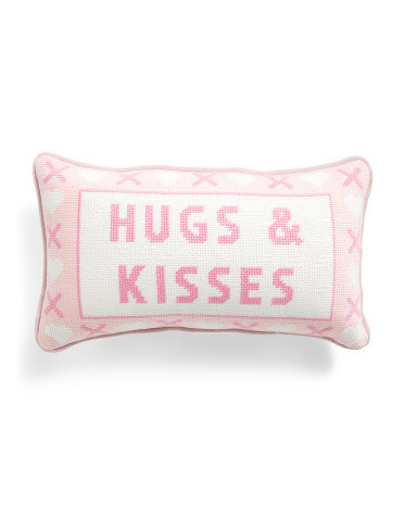 9x15 Hugs And Kisses Needlepoint Pillow | Polyester | Marshalls