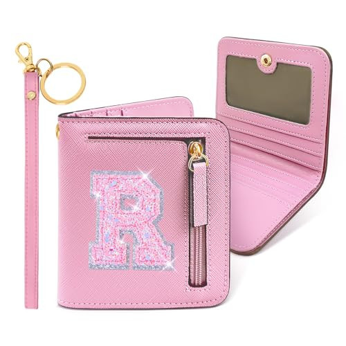 COSHAYSOO Teen Girl Gifts Trendy Stuff Teenager Teenage Tween Preteen Initial Monogrammed Personalized Gift Idea Pink Wallet Small Presents for Daughter Granddaughter Birthday Easter Letter R | Amazon (US)